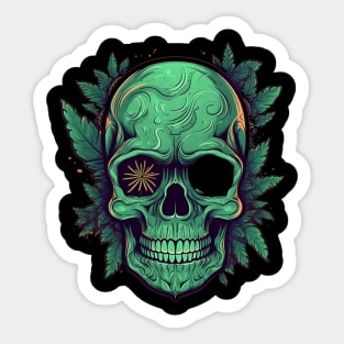 Cannabis  Sugar Skull Sticker